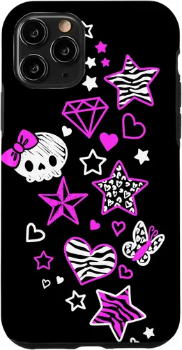 Vista 27 de Carcasa estética para iPhone 16 McBling Doodles Bimbo Trashy Y2K Animal Print Star
