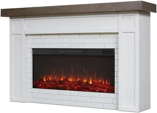 Vista 6 de Real Flame Cravenhall - Chimenea eléctrica de paisaje con repisa para sala de estar o dormitorio, calentador de chimenea reemplazable, efecto