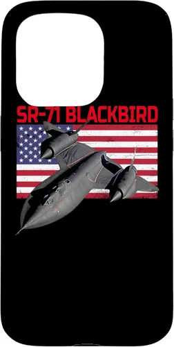 Vista 14 de SR-71 Blackbird in Action and Patriotic American Flag. Case for iPhone 17