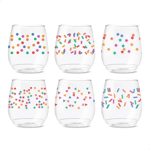 Vista 50 de TOSSWARE POP - Juego de 6 copas de champán con estampado de flauta de 9 onzas, de alta calidad, reciclables, irrompibles y de plástico transparente