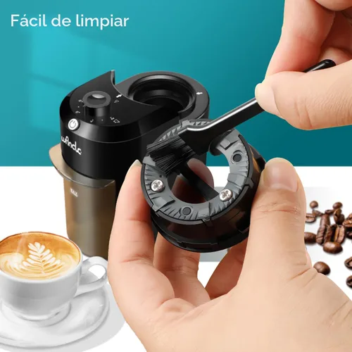 Vista 4 de Wancle - Molinillo de café eléctrico de muelas - Ajustable con 28 ajustes precisos para 12 tazas - Molinillo de granos de café profesional