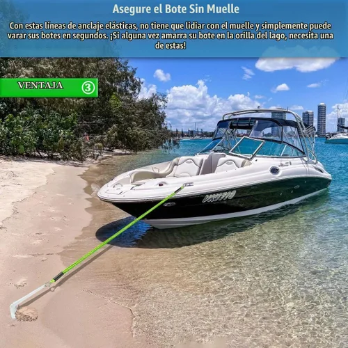 Vista 5 de Líneas de muelle elástico para barcos, Líneas de anclaje de bungee para barcos, Cuerda de anclaje elástica para barcos, Línea de anclaje PWC
