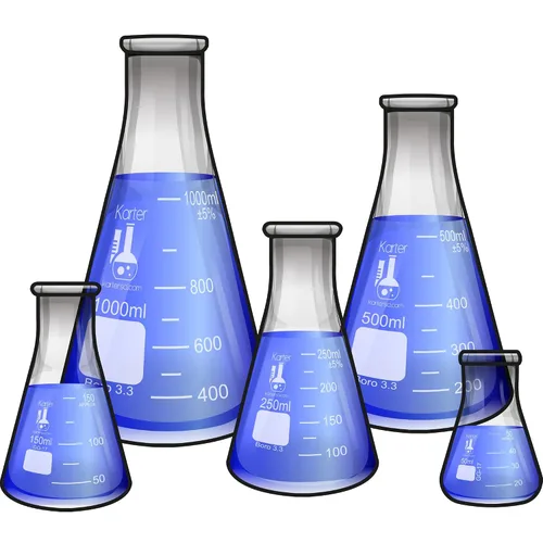 Vista 10 de Karter Scientific - Matraz Erlenmeyer de boca estrecha de 1000 ml, vidrio borosilicato 3.3, 213G22 (Individual) 3.3 vidrio de borosilicato, boca
