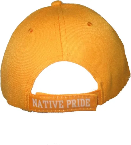 Vista 6 de Gorra de bola bordada de color amarillo con águila nativa india del orgullo nativo americano