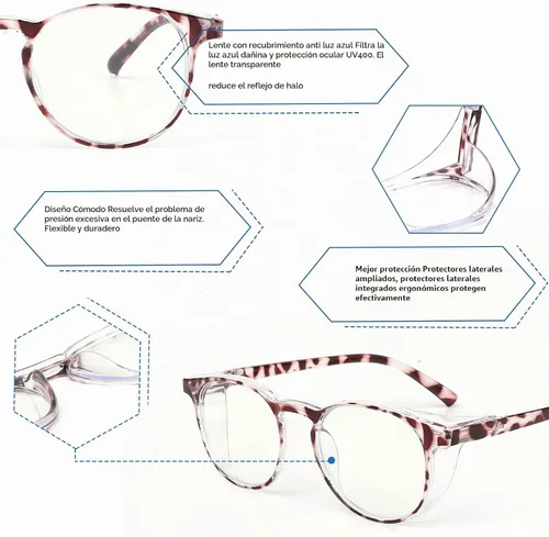 Vista 3 de 2 Pack Bifocal Safety Glasses with Readers Blue Light Blocking Stoggles for Women Men with Industrial Work Protection Púrpura+tortuga