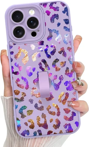 Vista 111 de KANGHAR Compatible con iPhone 17 Pro Case Spot Pattern - Negro Mancha rosada negra