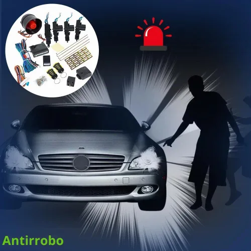Vista 5 de Unifizz Kit de bloqueo centralizado remoto para coche sin llave, kit de sistema de alarma antirrobo universal