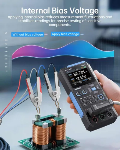 Vista 6 de FNIRSI LC1020E 100kHz LCR Meter, 19,999 Counts Resistor Inductor Capacitor Tester, Auto Component Detect, Measures ESR/Q/D/θ/X, 2.8” Color TFT, Dual