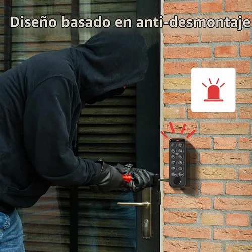 Vista 9 de SwitchBot Smart Keypad Touch para SwitchBot Lock, Entrada sin llaves con huella dactilar para el hogar, IP65 a prueba de agua, admite contraseñas