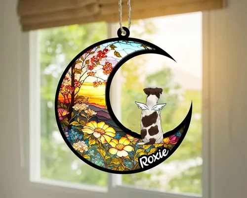 Vista 536 de LOVELYPOD Adorno de Navidad personalizado para perro Basset Hound (marrón) Basset Hound (marrón) adorno para atrapasoles de perro, razas de perros