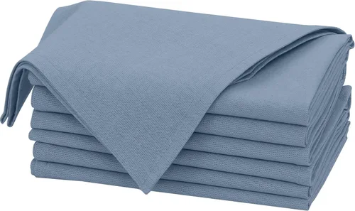 Vista 50 de Ruvanti Juego de 6 Servilletas de Lino, Servilletas de Tela de 18x18 pulgadas, Servilletas de Tela de Mezcla de Algodón y Lino Lavables, Suaves Negro