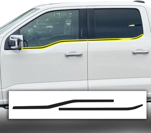 Vista 11 de BOGAR TECH DESIGNS Superposición de eliminación de cromo frontal exterior compatible con Ford F-150 2021-2023, negro brillante