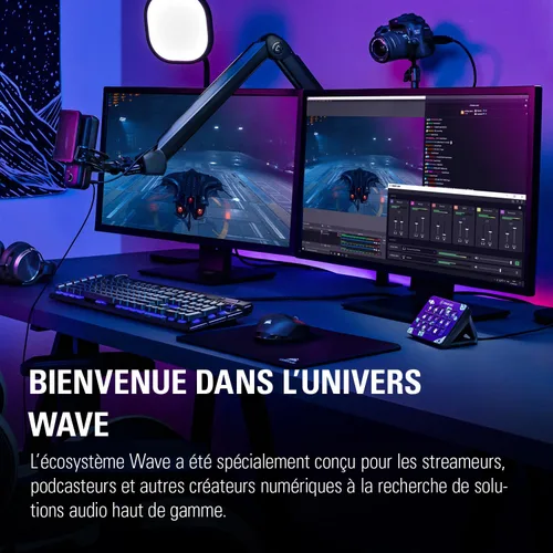Vista 5 de Brazo articulado Elgato Wave Mic - Brazo tipo boom de transmisión premium con canales de gestión de cables, abrazadera de escritorio, adaptadores
