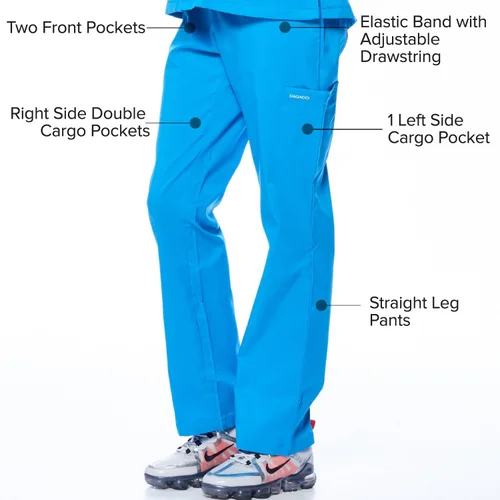 Vista 6 de Dagacci Medical Uniform® Conjunto de ropa quirúrgica para mujer – Conjunto de camisa y pantalones de contraste elástico natural para mujer – 9 Egg