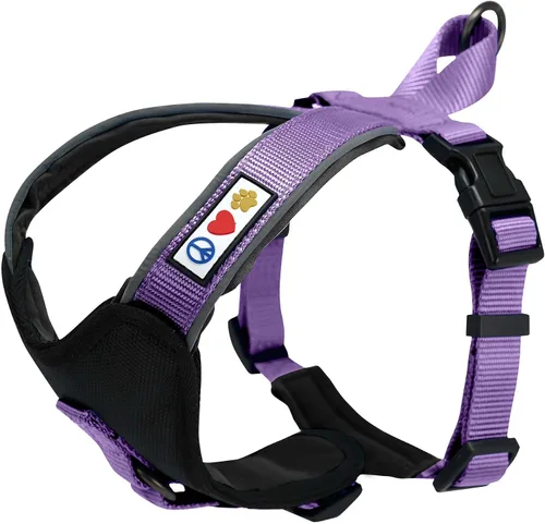 Vista 10 de Arnés para perro Pawtitas para entrenamiento de suave, ajustable, reflectante, acolchado para cachorros, Azul