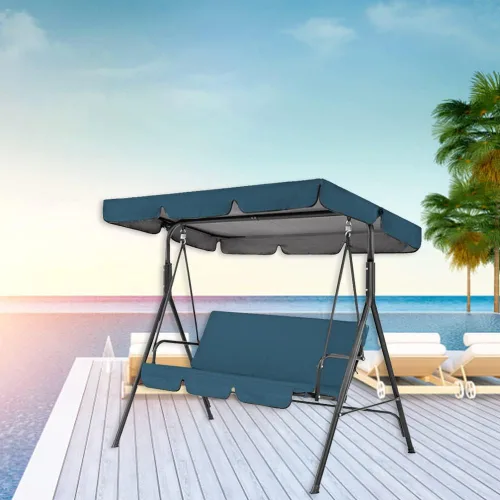 Vista 4 de ikasus Toldo de repuesto para columpio al aire libre, 65 x 45 pulgadas, cubierta superior de porche y funda de asiento, tela Oxford, jardín, patio