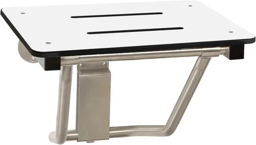 Vista 12 de Asiento de ducha plegable de montaje en pared negro de 32" x 15", compatible con ADA