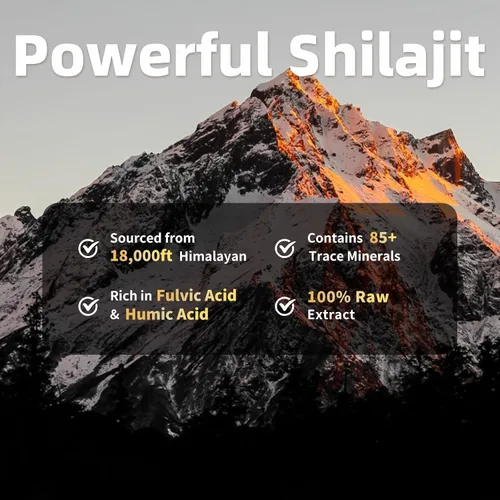 Vista 7 de Shilajit para hombres con musgo marino y ashwagandha, Hima*Layan Shilajit 12 en 1, suplementos de cápsulas con coenzima Q10, ácido fúlvico y ácido