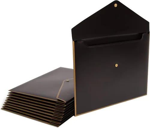 Vista 3 de U Brands Portadocumentos de poliéster negro y dorado, 10