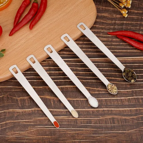 Vista 4 de Juego de Mini Cucharas Medidoras, Cucharas Medidoras de Acero Inoxidable de Alta Resistencia para Cocinar y Hornear, Cuchara de Mesa y Cuchara de Té