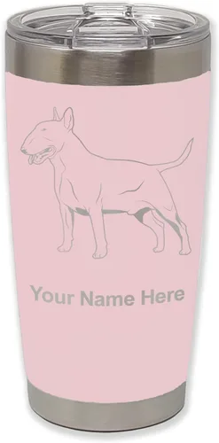 Vista 14 de LaserGram Vaso aislado al vacío de 20 onzas, perro Bull Terrier, grabado personalizado incluido (negro) Engraved Gift for Dog Lovers, Vacuum