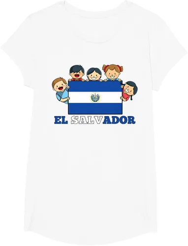 Vista 23 de Camiseta salvadoreña del Mes de la Herencia Hispana con la bandera de El Salvador para niños, Negro