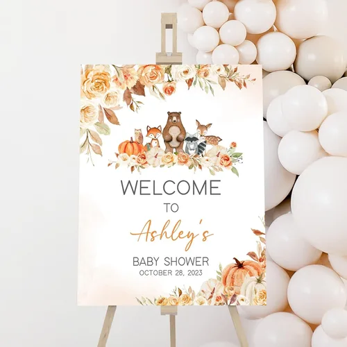 Vista 15 de Señal de bienvenida de animales para baby shower, letrero de baby shower de rey león)*
