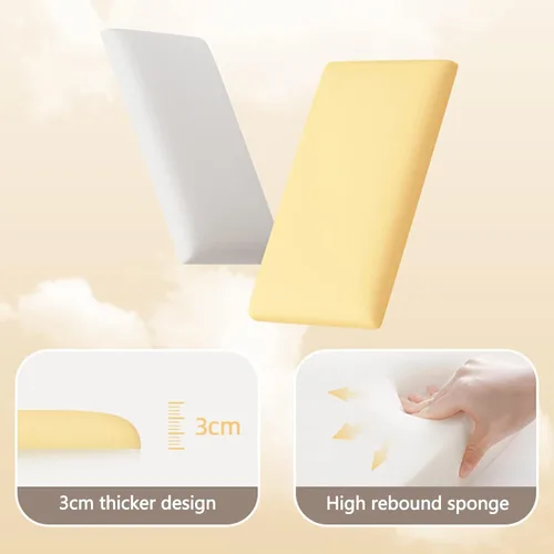Vista 5 de Panel de pared decorativo con revestimiento de cuero 3D, paneles de pared autoadhesivos, papel tapiz adhesivo de pared para despegar y pegar, cojín