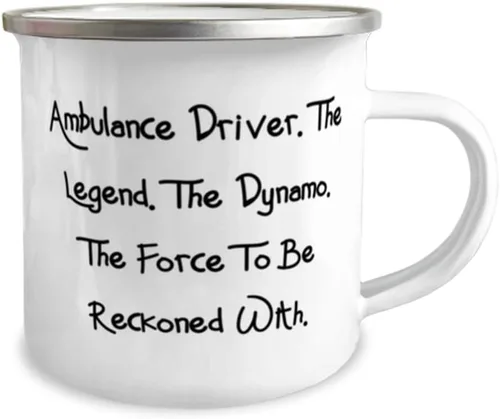 Vista 2 de Cool Ambulance Driver - Taza para caravana de 12 onzas, conductor de ambulancia. La leyenda. El dinamo. La motivación para colegas de amigos