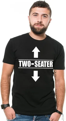 Vista 4 de Camiseta divertida de dos plazas para hombre, camiseta divertida de dos plazas
