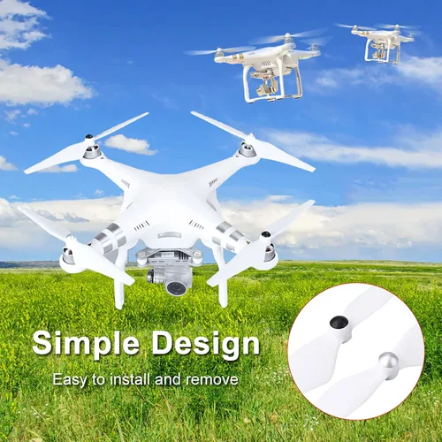 Vista 2 de Reemplazo de hélice de dron, 8 piezas de repuesto autobloqueantes para 1 2 3 3PRO FC40 E300 Quadcopter Accesorios