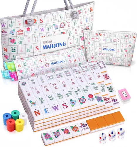 Vista 12 de Ceenna American Mahjong Set Completo 160 Piezas, Espalda Verde