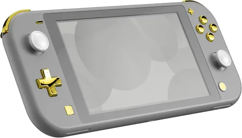 Vista 4 de eXtremeRate Chrome Gold Glossy Replacement ABXY Home Capture Plus Minus Keys Dpad L R ZL ZR Trigger for Nintendo Switch Lite, Full Set Buttons