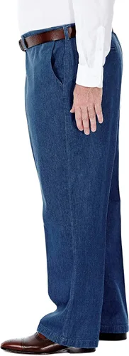 Vista 3 de Haggar Men's Casual Classic Fit Denim Trouser Pant-Regular and Big & Tall Sizes