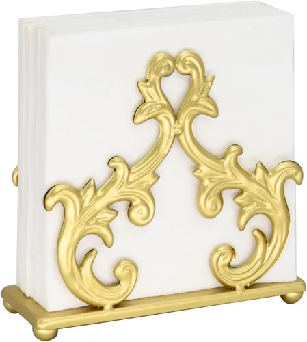 Vista 10 de Owlgift Servilletero Barroco Negro – Soporte Decorativo de Metal para Servilletas de Mesa, Correo u Organizador de Facturas – 6 x 2 x 5.3 Pulgadas