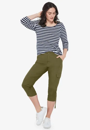 Vista 4 de Ellos Cargo Capris - Pantalones tipo cargo para mujer, talla grande