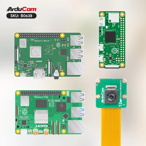 Vista 3 de Arducam para Raspberry Pi Cámara Módulo 3, 12MP IMX708 75° (D) Foco fijo Pi Cámara V3, para Raspberry Pi 5/4B/3B+, Zero