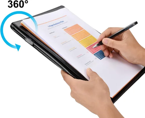 Vista 3 de Cacturism Padfolio - Carpeta portafolio, plegable tamaño carta, organizador profesional de cuero sintético para mujeres, soporte para documentos