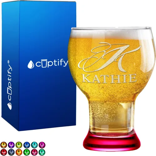 Vista 25 de Vaso de cerveza personalizado con nombre de círculo elaborado de 16 onzas, parte inferior negra, grabado maestro selecto, con texto personalizado