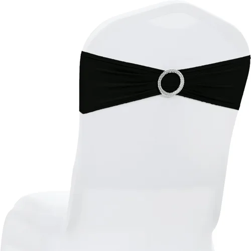 Vista 35 de MDS® Paquete de 10 bandas de elastano para silla con hebilla deslizante para decoración de bodas y eventos, bandas elásticas reutilizables