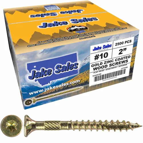 Vista 284 de 8 x 1 revestimiento exterior recubierto de bronce, tornillo de madera multiusos compatible con ACQ, cabeza plana Torx/Star Drive de 1 libra, 288