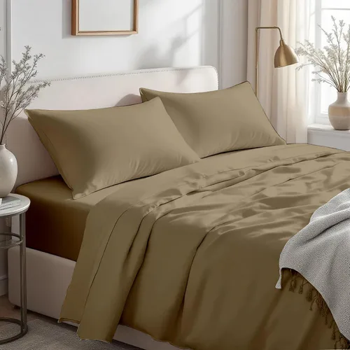 Vista 11 de Bluemoon Homes Sábanas de Algodón Egipcio de 800 Hilos Tamaño Twin Paquete de 2 - Juego de Sábanas de 4 Piezas Elástico Completo Sábana Ajustable