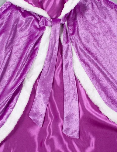 Vista 8 de Party Chili Fur Princess Hooded Cape Cloaks Costume for Girls Dress Up