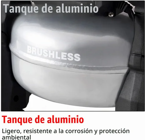 Vista 6 de TC·BL Compresor de aire portátil, 110V, silencioso, pequeño, ligero y sin aceite con tanque de aluminio de 5L