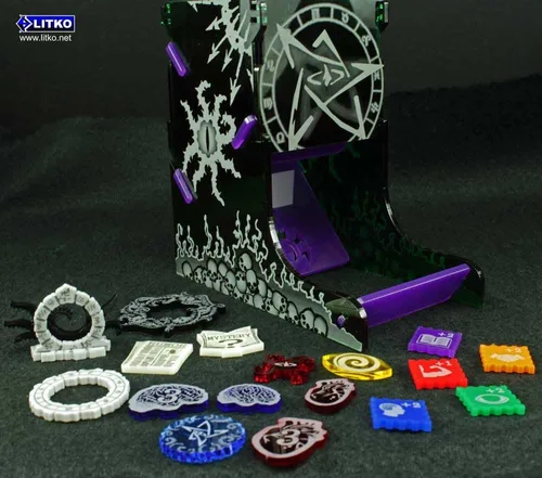 Vista 3 de LITKO Cthulhu - Torre de dados Rodillo de dados Vaso de dados Botas de dados Compatible con Arkham Horror y Eldritch Horror