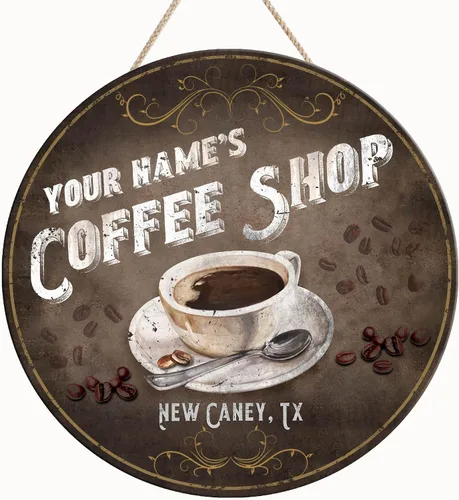 Vista 19 de Artsy Woodsy Letrero personalizado de madera para cafetería, placa de pared para decoración de cocina, regalos personalizados para amantes del café