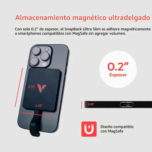 Vista 2 de Verbatim SSD portátil Snapback Ultra Slim de 512 GB, compatible con USB-C