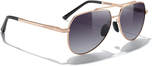Vista 5 de MERRY'S Lentes de sol clásicos Pilot para hombres y mujeres, lentes de sol polarizados para conducción con lentes espejados, protección UV 400
