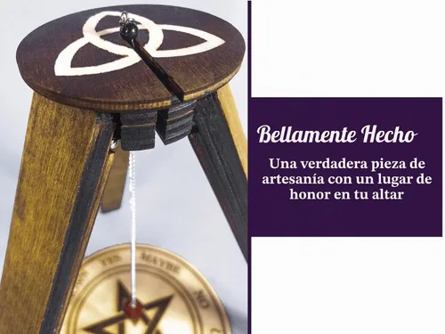 Vista 2 de Trinqueta - Soporte de péndulo de madera para trípode de radiestesia, soporte de péndulo para tablero de péndulo de 10 pulgadas, máquina