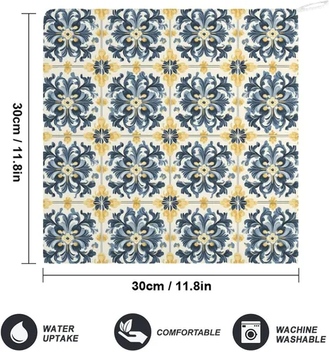 Vista 2 de Decorative Hand Towels for Bathroom - Retro Pattern Q Print Soft Absorbent Small Bath Hand Towels for Kitchen, Farmhouse, Spa, Hotel, Guest Tea and